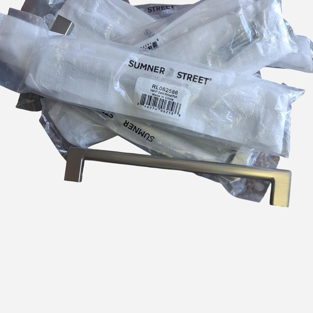 Sumner Street 8" Satin Nickel Finish Kitchen Cabinet/ Drawer Pull Handles